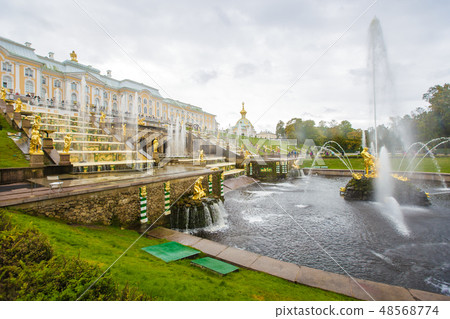 antique fountains in Peterhof antique fountains in Peterhof 48568774