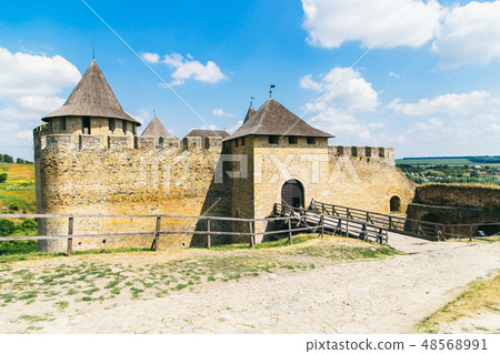 Medieval fortress in the Khotyn town West Ukraine 48568991