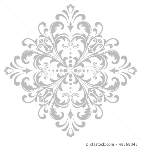 Damask graphic ornament. Floral design element. Damask graphic ornament. Floral design element. 48569043