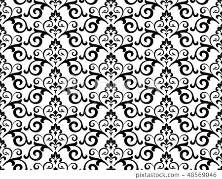 Floral pattern. Vintage wallpaper in the Baroque Floral pattern. Vintage wallpaper in the Baroque 48569046