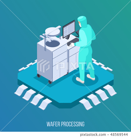Semicondoctor Production Isometric Composition 48569544
