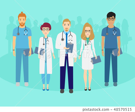 Set of doctors characters. Medical team concept in vector illustration design. 48570515