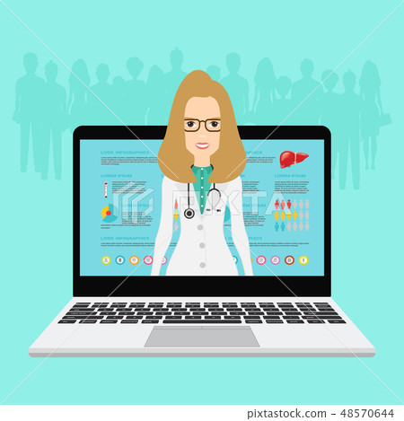 Online medical consultation and support. Online doctor. Vector 48570644