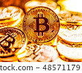 Golden Bitcoin. Business Background Concept 48571179