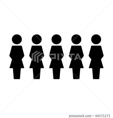 People icon vector female group of persons symbol 48571271