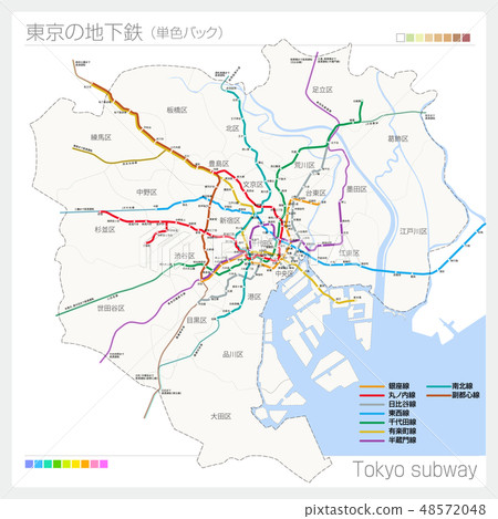 東京地鐵地圖·東京地鐵(單色背) 東京地鐵地圖·東京地鐵(單色背) 48572048