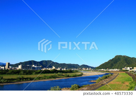 岐阜縣岐阜市岐阜城和長良川風光 岐阜縣岐阜市岐阜城和長良川風光 48573330