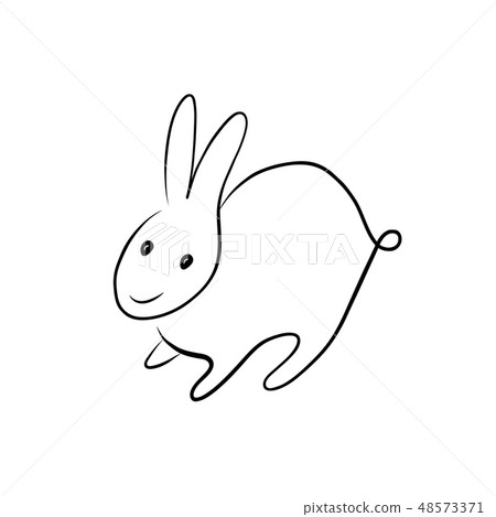 Bunny rabbit line art icon. Bunny rabbit line art icon. 48573371