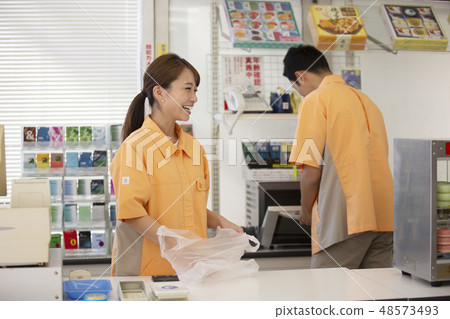 Convenience store pre-store clerk 48573493