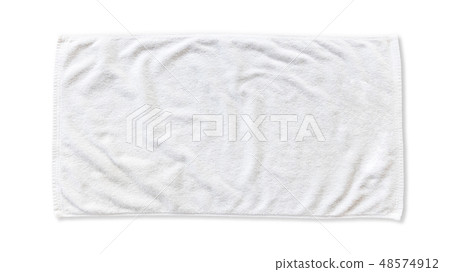 White beach towel mock up isolated clipping path 48574912