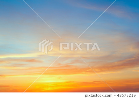 Majestic sunrise sundown sky with gentle clouds Majestic sunrise sundown sky with gentle clouds 48575219