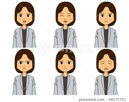 Business woman 2 Facial expressions Business woman 2 Facial expressions 48575751