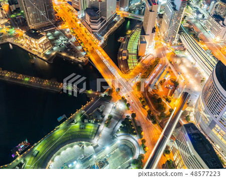 Yokohama city aerial view 48577223