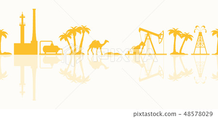Oil industry vector seamless pattern. Oil industry vector seamless pattern. 48578029
