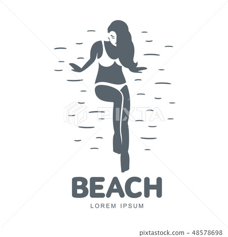 Young woman resting on the sea beach Young woman resting on the sea beach 48578698