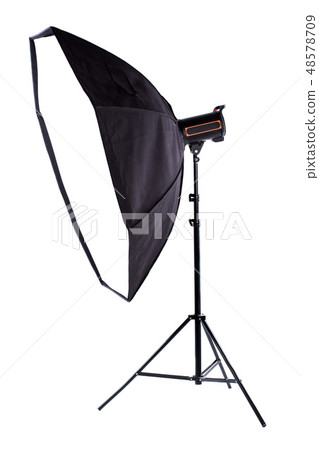Studio light on stand isolated on white background. Studio light on stand isolated on white background. 48578709