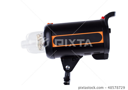 Close up photo studio strobe flash light. Close up photo studio strobe flash light. 48578729