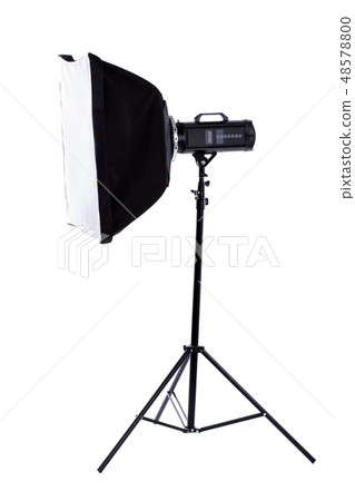 Side view studio flash with clipping path. Side view studio flash with clipping path. 48578800