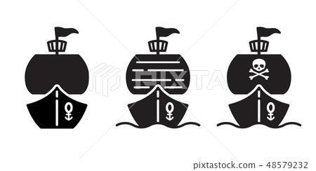 boat vector pirate ship icon logo skull crossbones 48579232