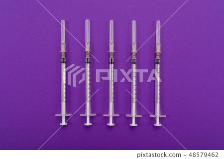 1-ml syringes isolated on a bright background 1-ml syringes isolated on a bright background 48579462