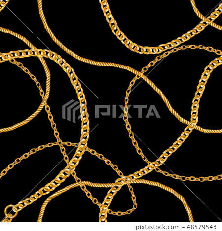 Golden chain glamour seamless pattern illustration Golden chain glamour seamless pattern illustration 48579543