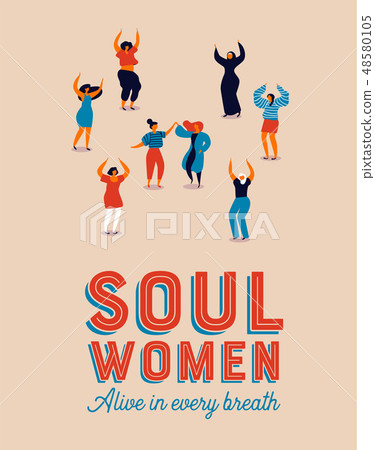 Happy diverse women dancing for womens day party Happy diverse women dancing for womens day party 48580105