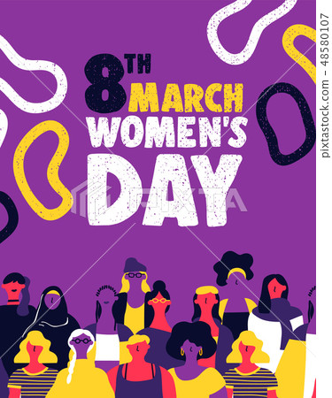 Womens Day diverse woman team for equal rights Womens Day diverse woman team for equal rights 48580107