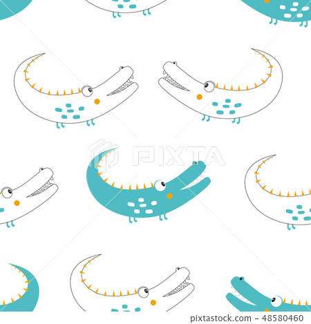 cartoon crocodile pattern cartoon crocodile pattern 48580460