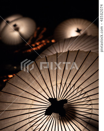 A light of a Japanese umbrella 48582074