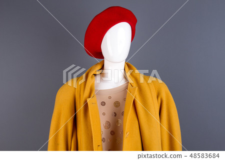 Portrait of mannequin in autumn outfit. 48583684