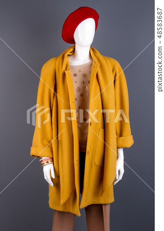 Modern autumn clothes on mannequin. Modern autumn clothes on mannequin. 48583687