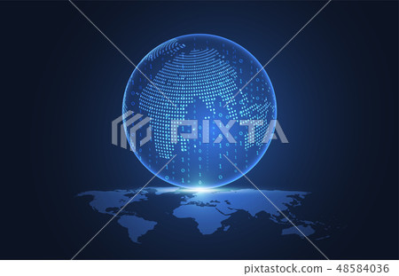 Global network connection. World map point Global network connection. World map point 48584036