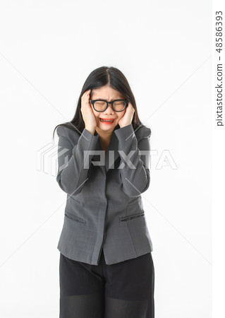 Asian woman grieving Asian woman grieving 48586393