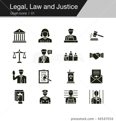 Legal, Law and Justice icons. Legal, Law and Justice icons. 48587058