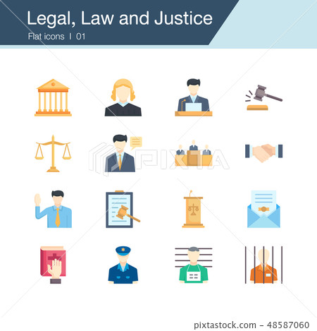 Legal, Law and Justice icons. 48587060