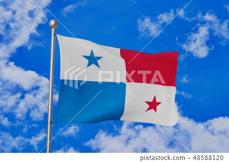 Flaming Flag of Panama Flaming Flag of Panama 48588120