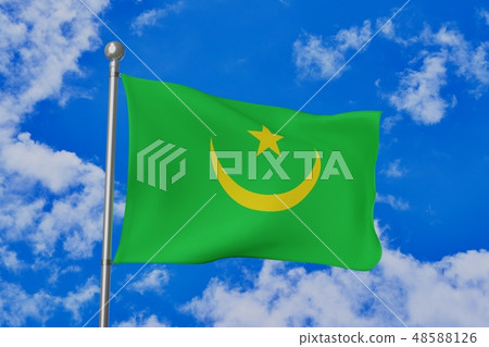 Flapping Mauritania's flag Flapping Mauritania's flag 48588126