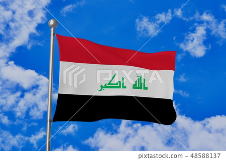 Flapping Iraqi flag Flapping Iraqi flag 48588137