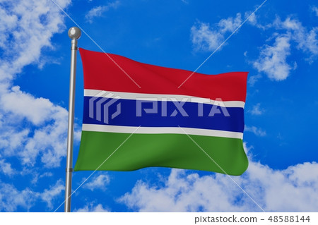 Gambia flag flapping Gambia flag flapping 48588144