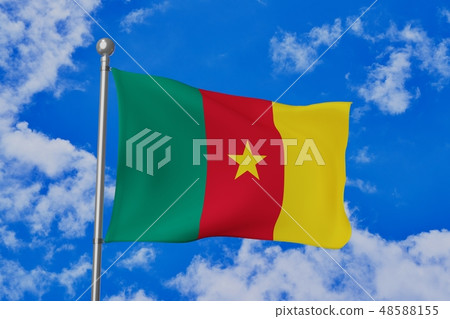 火紅的喀麥隆國旗 火紅的喀麥隆國旗 48588155