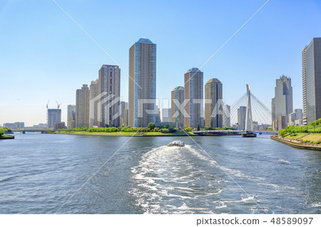 View of Tsukuda Tower Mansion from Sumidagawa / Nagai Bridge 48589097