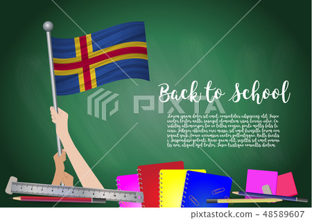 Vector flag of on Black chalkb, Back to school. 48589607