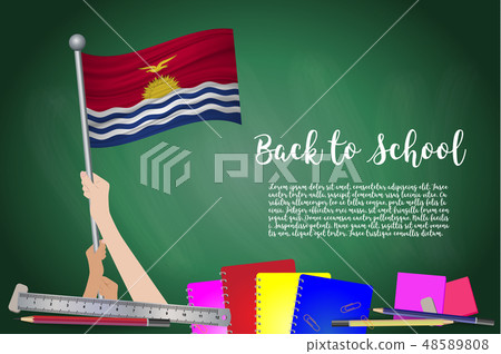 Vector flag of on Black chalkb, Back to school. Vector flag of on Black chalkb, Back to school. 48589808