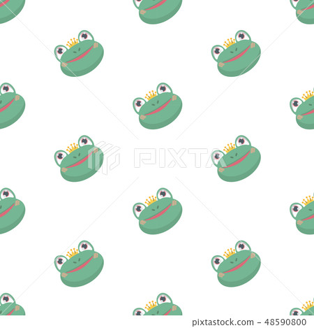 Seamless pattern with funny frog. 48590800