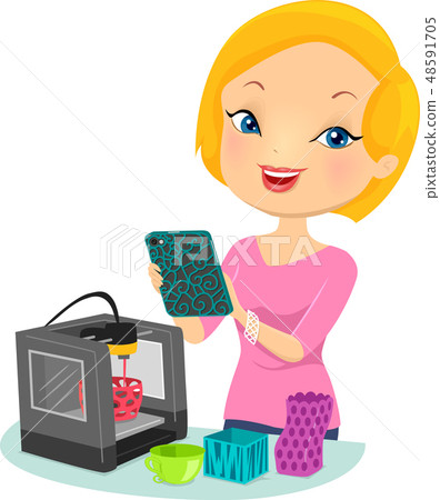 Girl Print 3D Illustration 48591705