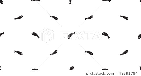 fish Seamless pattern vector salmon tuna isolated 48591784