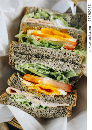 Black Sesame Toast Sandwich Black Sesame Toast Sandwich 48592088