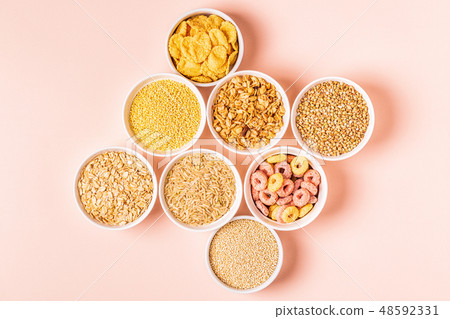 Ingredients for healthy breakfast, top view. Ingredients for healthy breakfast, top view. 48592331