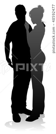 Young Couple People Silhouette Young Couple People Silhouette 48592477