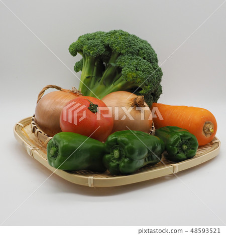 蔬菜原料（洋蔥，carro，西紅柿和辣椒：有機） 48593521